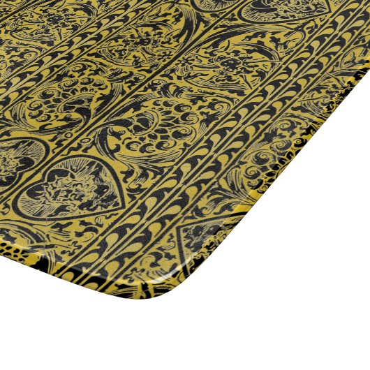 Vintager schwarzer Goldstreifen Schneidebrett (Ecke)