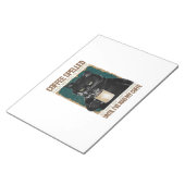 Vintager schwarzer Katzenkaffee rückwärts geschrie Notizblock (angewinkelt)