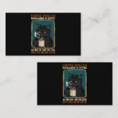 Vintager schwarzer Katzenkaffee rückwärts geschrie Visitenkarte (Vorne/Hinten)