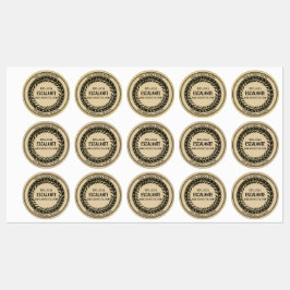 Vintager Schwarzer Kranz auf dunkler Seite Etiketten