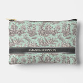 Vintager schwarzer Pfefferminztoil de jouy Zubehörtasche (Vorderseite)