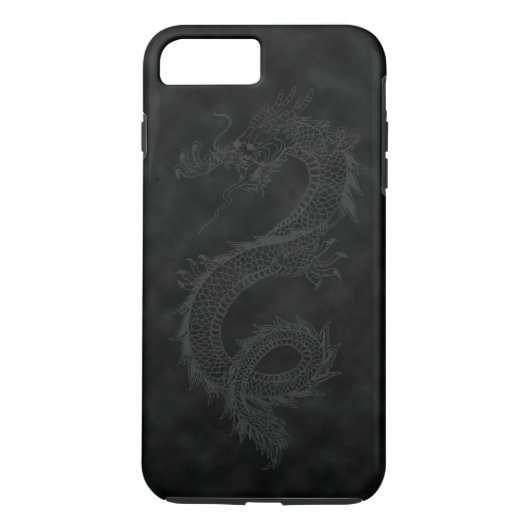 Vintager schwarzer Rauch-Drache Case-Mate iPhone Hülle (Rückseite)