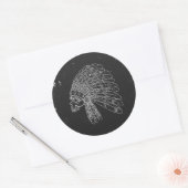 Vintager schwarzer Schädel Runder Aufkleber (Umschlag)