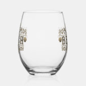 Vintager schwarzer und brauner Strand Weinglas Ohne Stiel (Rechts)