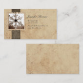 Vintager Schwarzer und Elfenbeinschneeflocken Visitenkarte (Vorne/Hinten)