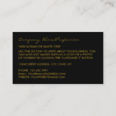 Vintager schwarzer und goldener Blatteffekt Visitenkarte (Rückseite)