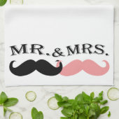 Vintager schwarzer und rosa Schnurrbart Geschirrtuch (Gefaltet)