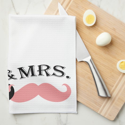 Vintager schwarzer und rosa Schnurrbart Geschirrtuch (Viertel Falte)