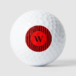 Vintager schwarzer und roter klassischer Streifen Golfball