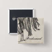 Vintager Schwarzer Weidenbaum Button (Vorne & Hinten)