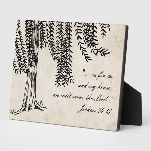 Vintager Schwarzer Weidenbaum Fotoplatte (Seite)