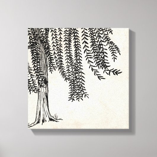 Vintager Schwarzer Weidenbaum Leinwanddruck (Vorderseite)