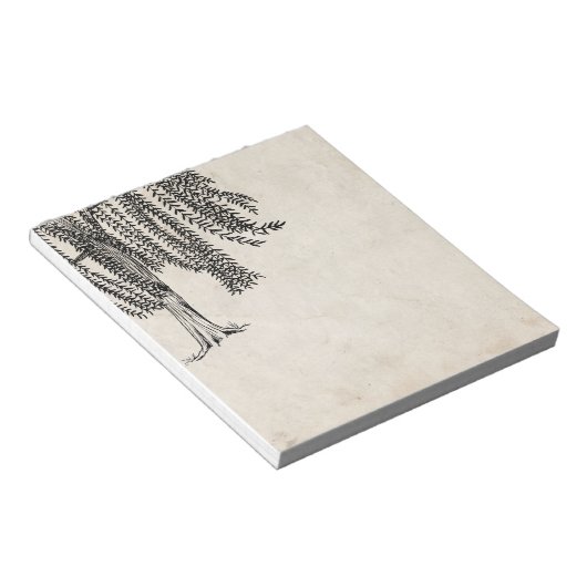 Vintager Schwarzer Weidenbaum Notizblock (angewinkelt)