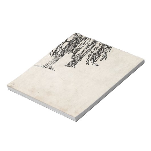 Vintager Schwarzer Weidenbaum Notizblock (Rotiert)