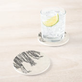 Vintager Schwarzer Weidenbaum Sandstein Untersetzer (Seite)