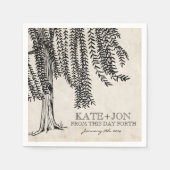 Vintager Schwarzer Weidenbaum Serviette (Vorderseite)