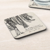 Vintager Schwarzer Weidenbaum Untersetzer (Linke Seite)