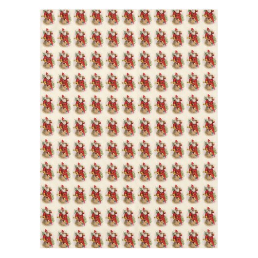 Vintager Schwarzer Weihnachtsmann Tischdecke (Vorderseite)