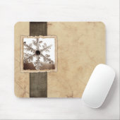 Vintager Schwarzer Winterschneeflocken Mousepad (Mit Mouse)
