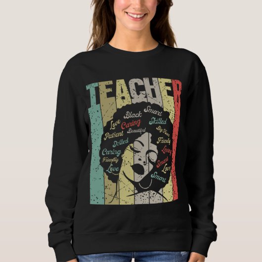 Vintager Schwarzgeschichte-Lehrer Sweatshirt (Vorderseite)