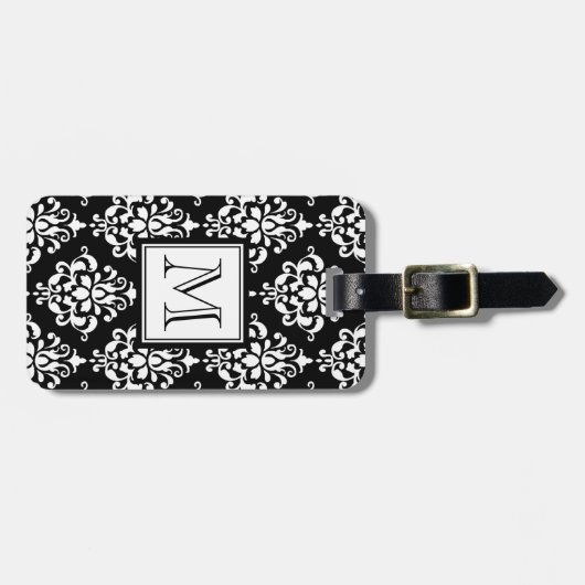 Vintager SCHWARZKAMASK IHR MONOGRAMM Gepäckanhänger (Vorderseite horizontal)