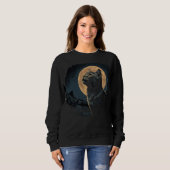 Vintager Schwarzkatzenmoon Sweatshirt (Vorne ganz)