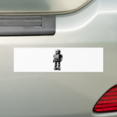 Vintager Schwarzweiss-Roboter Autoaufkleber (Auf Auto)