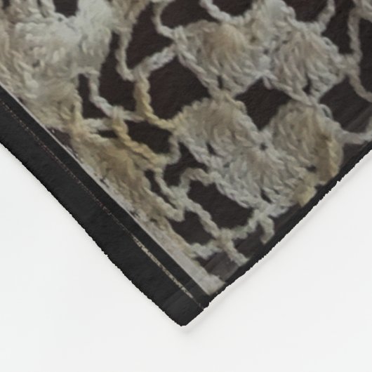 Vintager Schwarzweiss-SpitzeDoily Fleecedecke (Ecke)