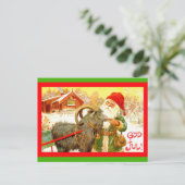 Vintager schwedischer Gnome oder Sankt mit Ziege Feiertagspostkarte (Stehend Vorderseite)