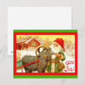 Vintager schwedischer Gnome oder Sankt mit Ziege Feiertagspostkarte (Vorne/Hinten)