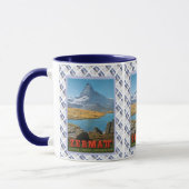 Vintager Schweizerentwurf, Zermatt, Matterhorn Tasse (Links)