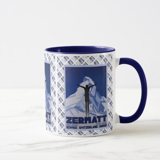 Vintager Schweizerentwurf, Zermatt Tasse (Rechts)