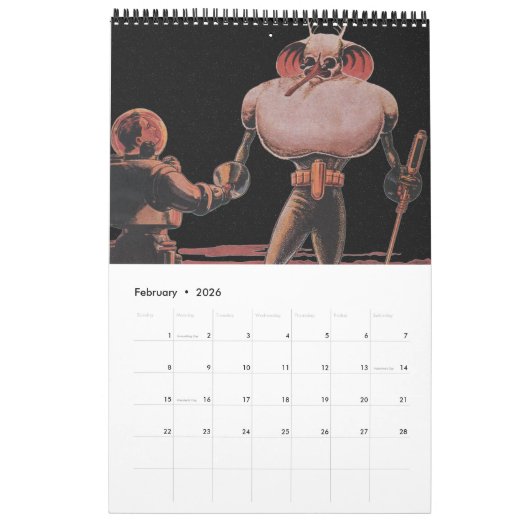 Vintager Science Fiction Kalender (Feb 2026)