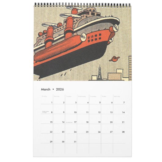 Vintager Science Fiction Kalender (Mär 2026)