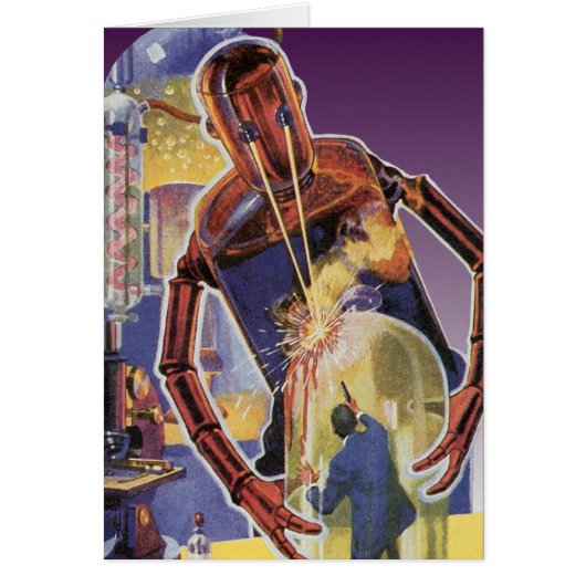 Vintager Science Fiction-Roboter mit Laser-Beam-Au (Vorne)