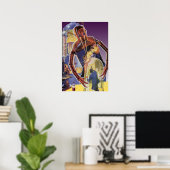 Vintager Science Fiction-Roboter mit Laser-Beam-Au Poster (Heimbüro)