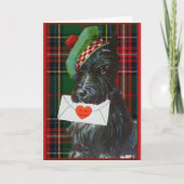 Vintager Scottie-HundeValentine, Feiertagskarte (Vorderseite)