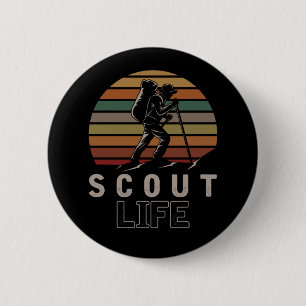 Vintager Scout Nature Camper Outdoor Wanderer Button