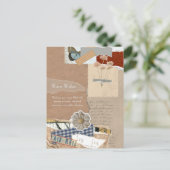 Vintager Scrapbooking-Stil 2025 - Wünsche Postkarte (Stehend Vorderseite)