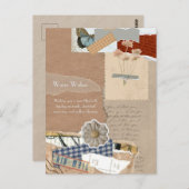 Vintager Scrapbooking-Stil 2025 - Wünsche Postkarte (Vorne/Hinten)