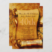 Vintager Scroll-Geburtstag PERSONALISIEREN Einladung (Vorne/Hinten)