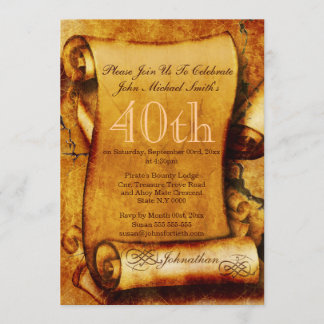 Vintager Scroll-Geburtstag PERSONALISIEREN Einladung