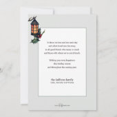 Vintager Scroll mit Lattern und Weihnachtsgrüßen Feiertagskarte (Rückseite)