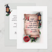 Vintager Scroll mit Lattern und Weihnachtsgrüßen Feiertagskarte (Vorne/Hinten)