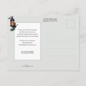 Vintager Scroll mit Lattern und Weihnachtsgrüßen Postkarte (Rückseite)