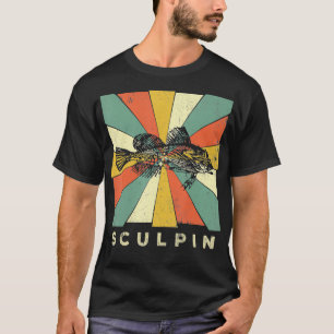 Vintager Sculpin Fisch Lover Retro Style Tier T-Shirt