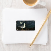 Vintager Seagull-Halssteg, Meervögel Adressaufkleber (Insitu)