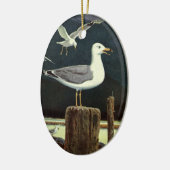 Vintager Seagull-Halssteg, Meervögel Keramikornament (Links)