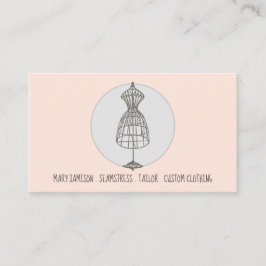Vintager Seamstresskleid Form Lachs Visitenkarte