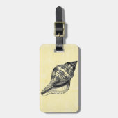 Vintager Seashell auf Cream Gepäckanhänger (Vorderseite vertikal)